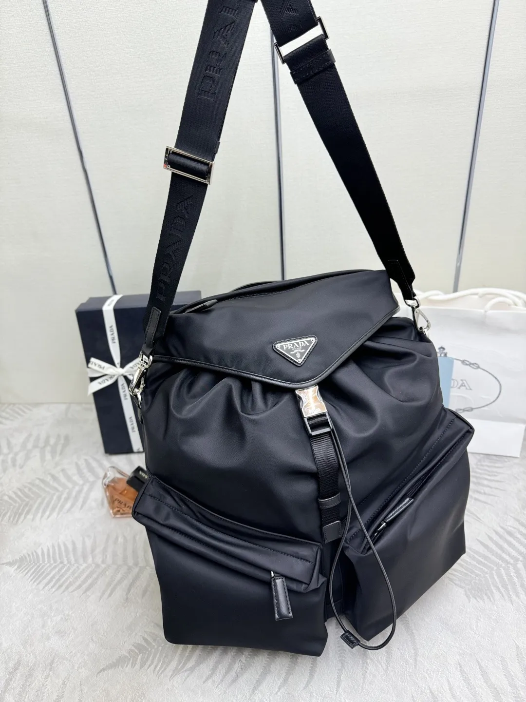 Nylon Backpack with Adjustable Shoulder Strap D98016403 — view 5