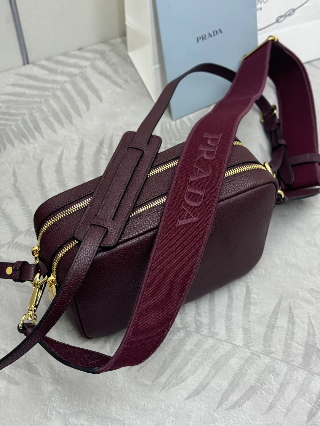 Prada 1BH082 Grained Leather Crossbody Bag D100016407 — view 3
