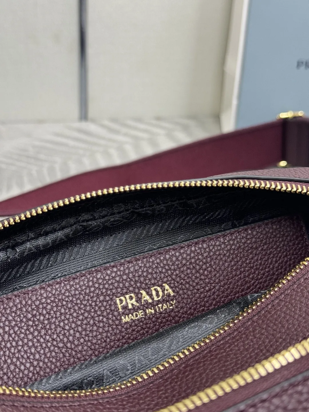 Prada 1BH082 Grained Leather Crossbody Bag D100016407 — view 9