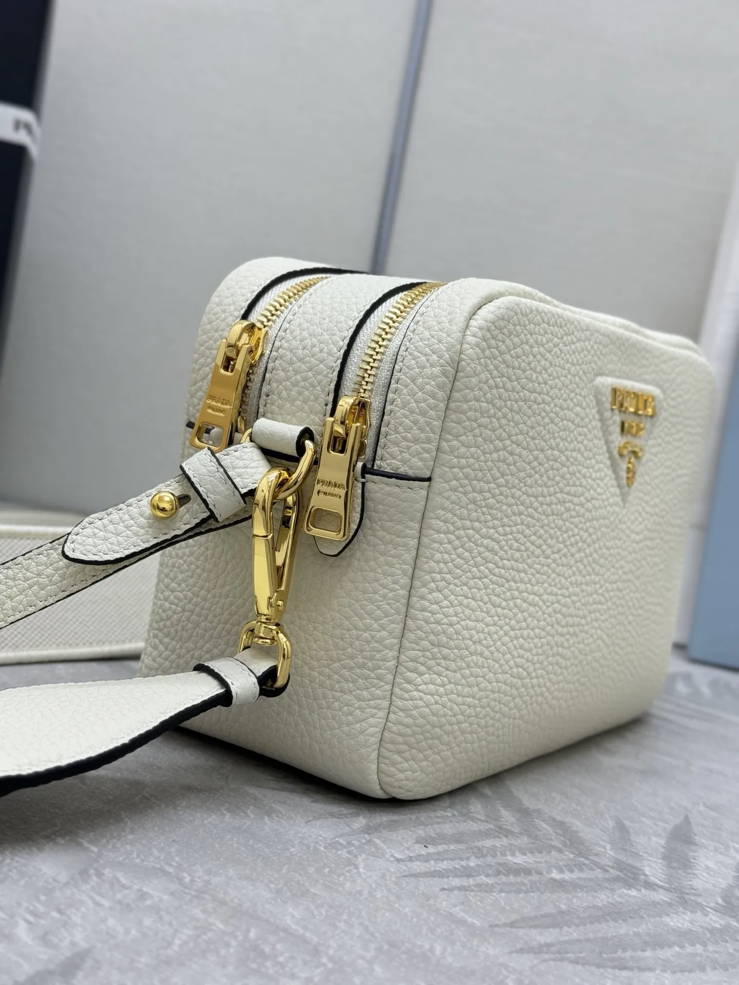 Prada 1BH082 Double-Layer Deer-Grain Leather Bag D100016409 — view 3