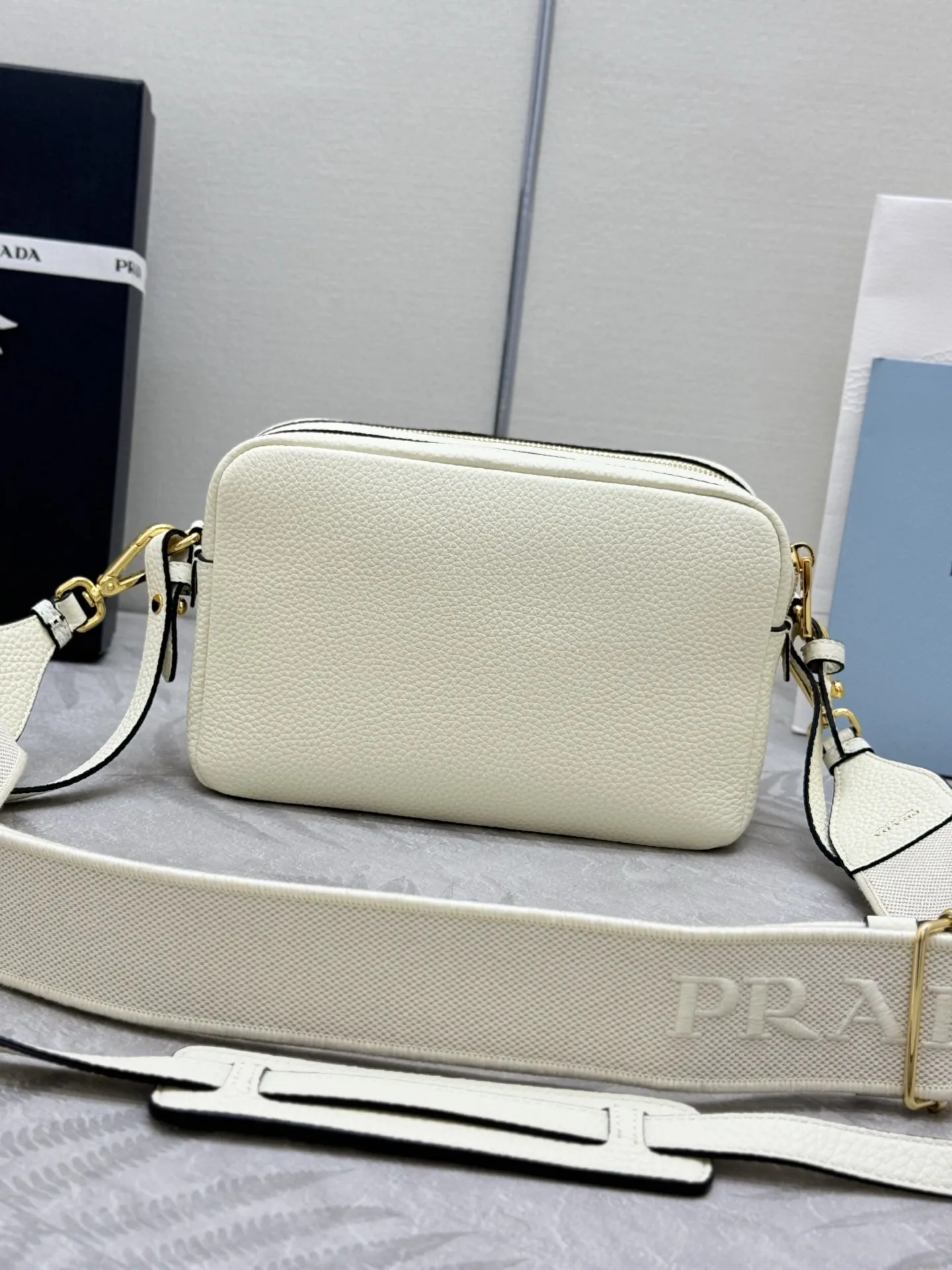 Prada 1BH082 Double-Layer Deer-Grain Leather Bag D100016409 — view 4