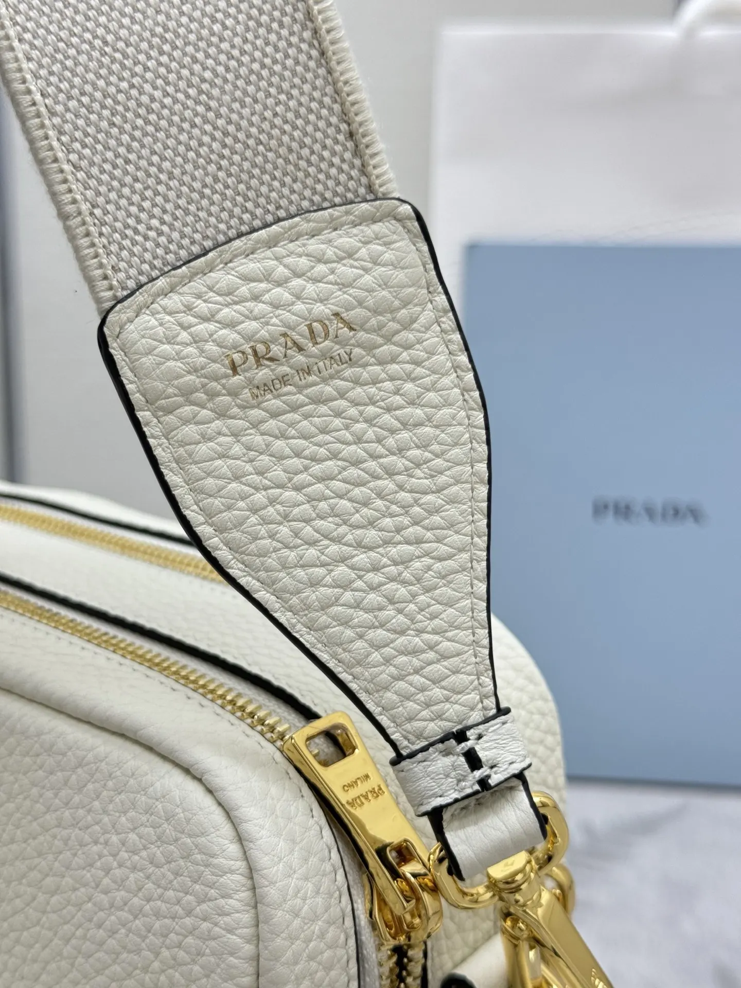 Prada 1BH082 Double-Layer Deer-Grain Leather Bag D100016409 — view 7