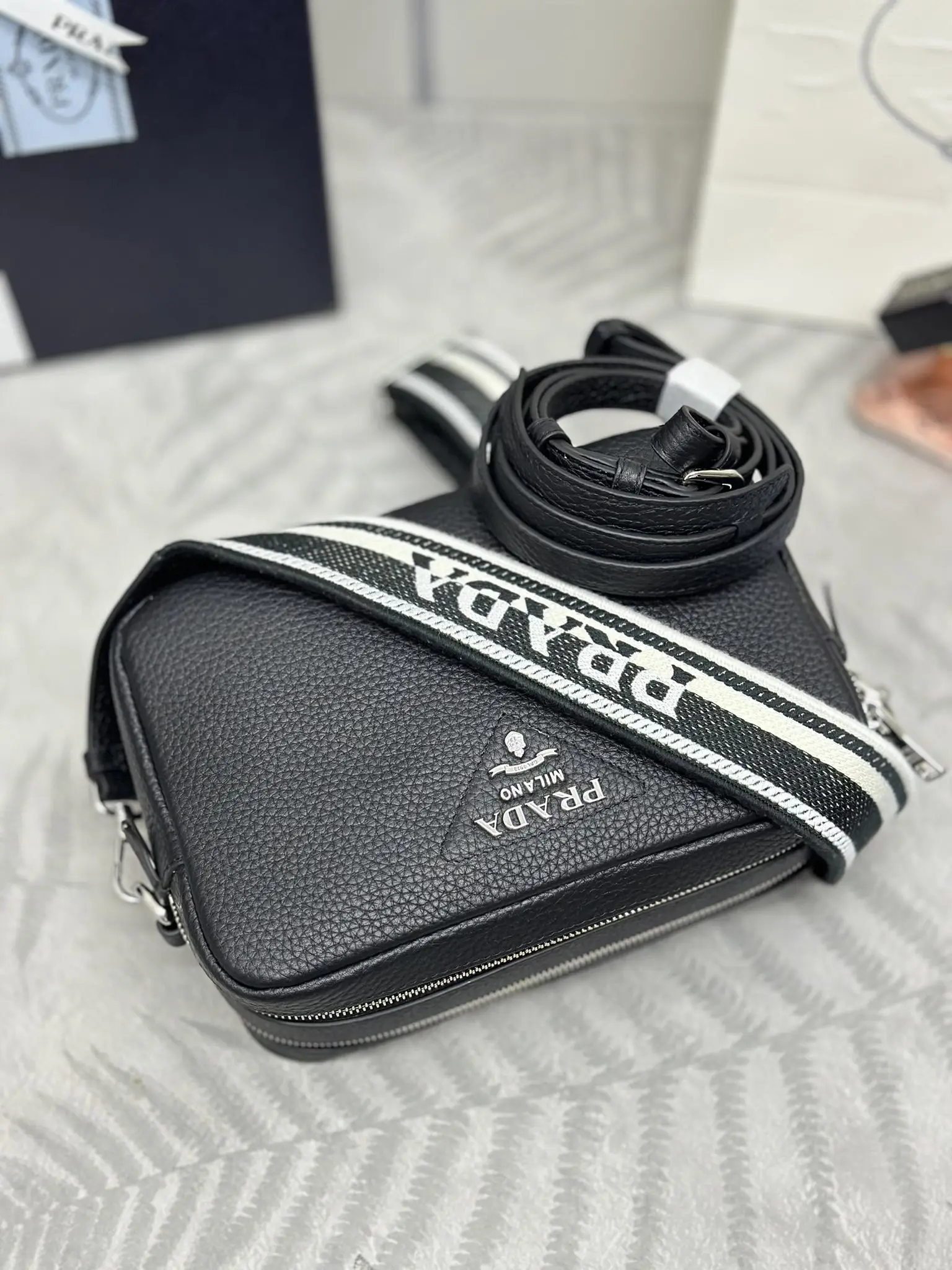 Prada Grained Leather Crossbody Bag D98016483 — view 7