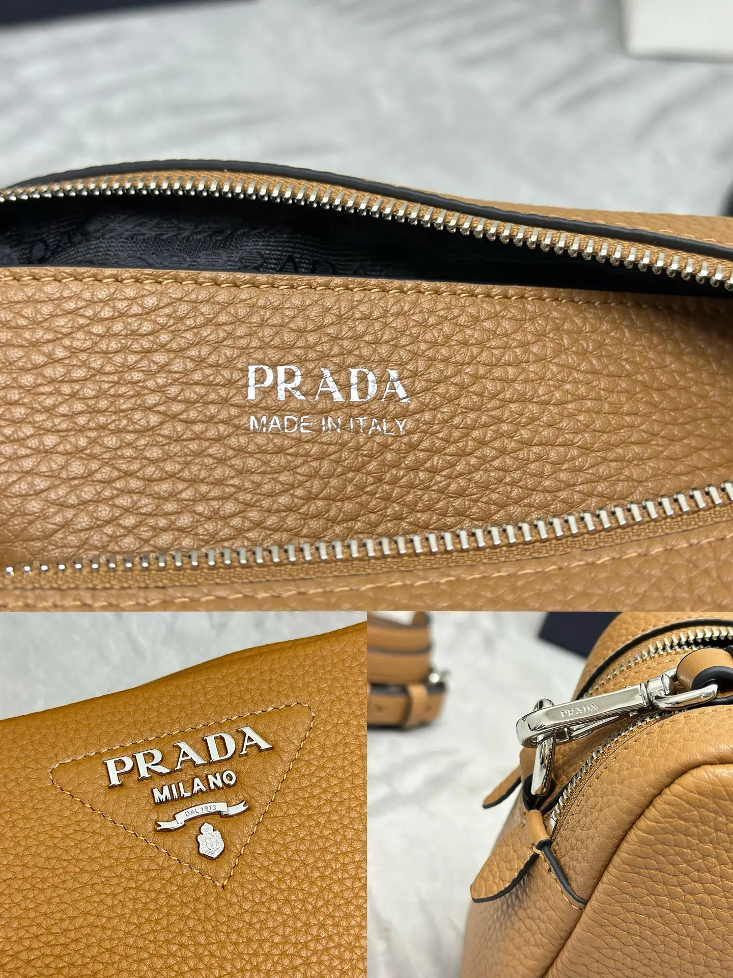 Prada Deerskin-Effect Leather Crossbody Bag D98016410 — view 9
