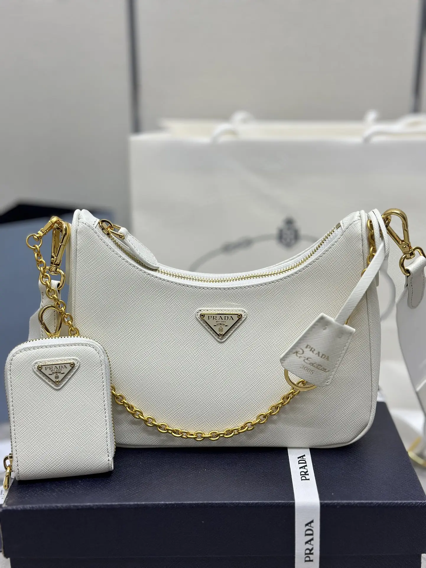 Prada Re-Edition 2005 Saffiano Leather Hobo Bag D88016411