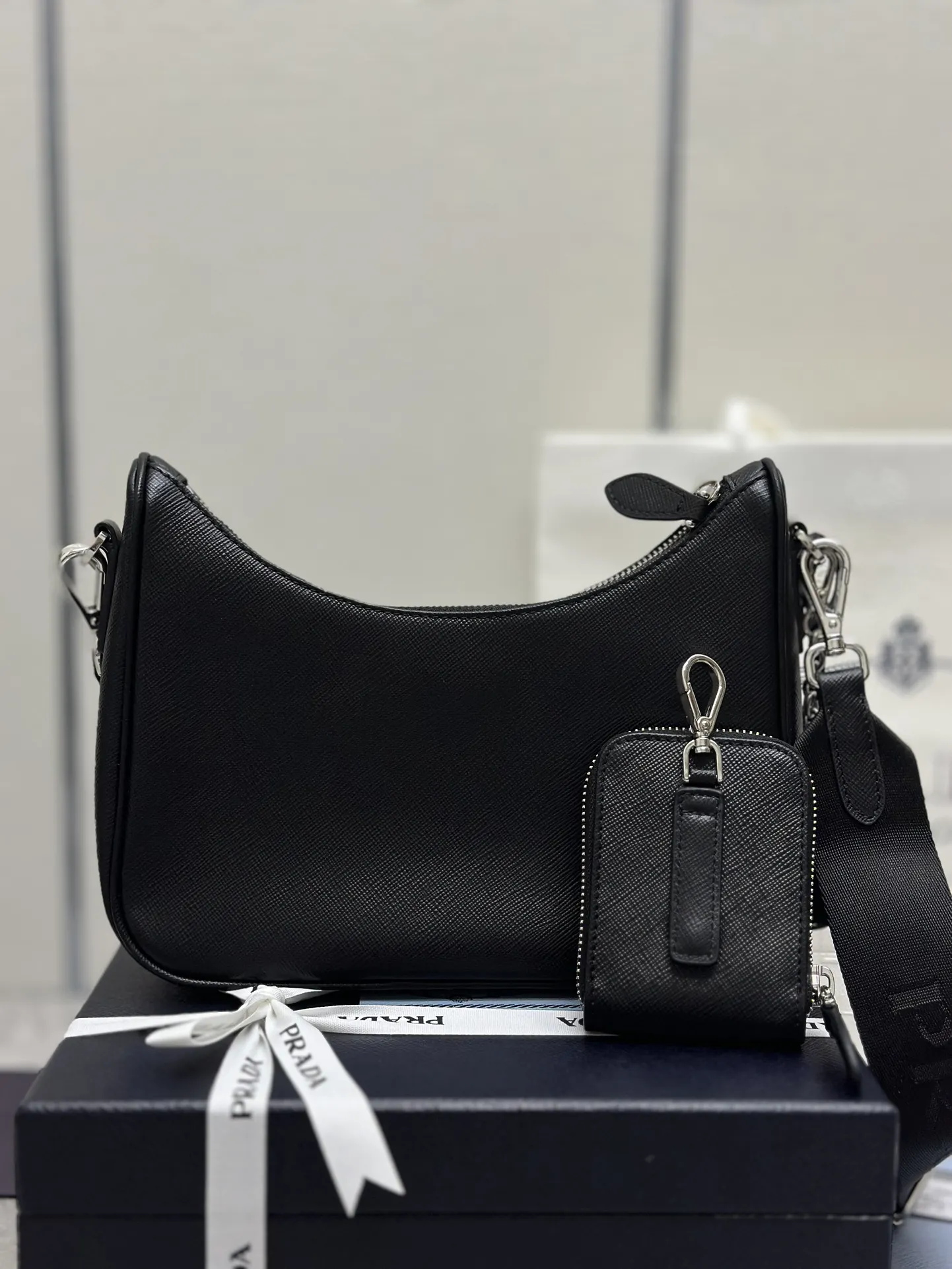 Prada Re-Edition 2005 Saffiano Leather Hobo Bag D86016412 — view 3