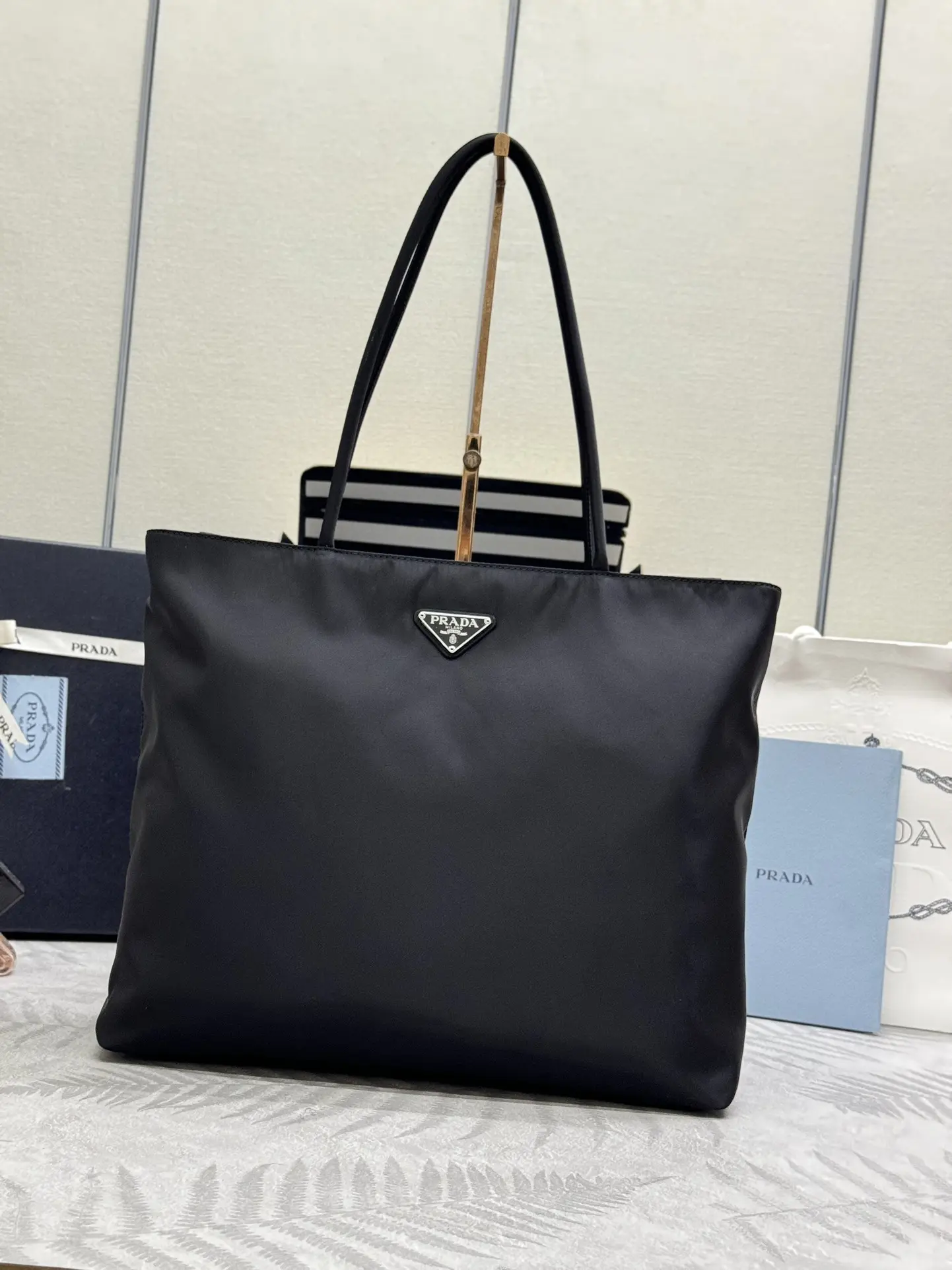 Nylon Triangle Logo Large Tote Bag D60016413