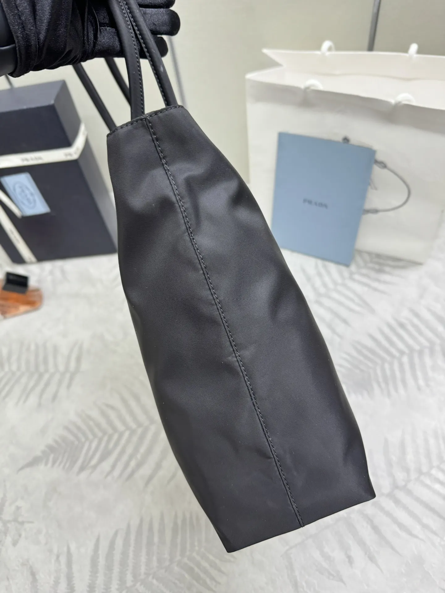 Nylon Triangle Logo Large Tote Bag D60016413 — view 6