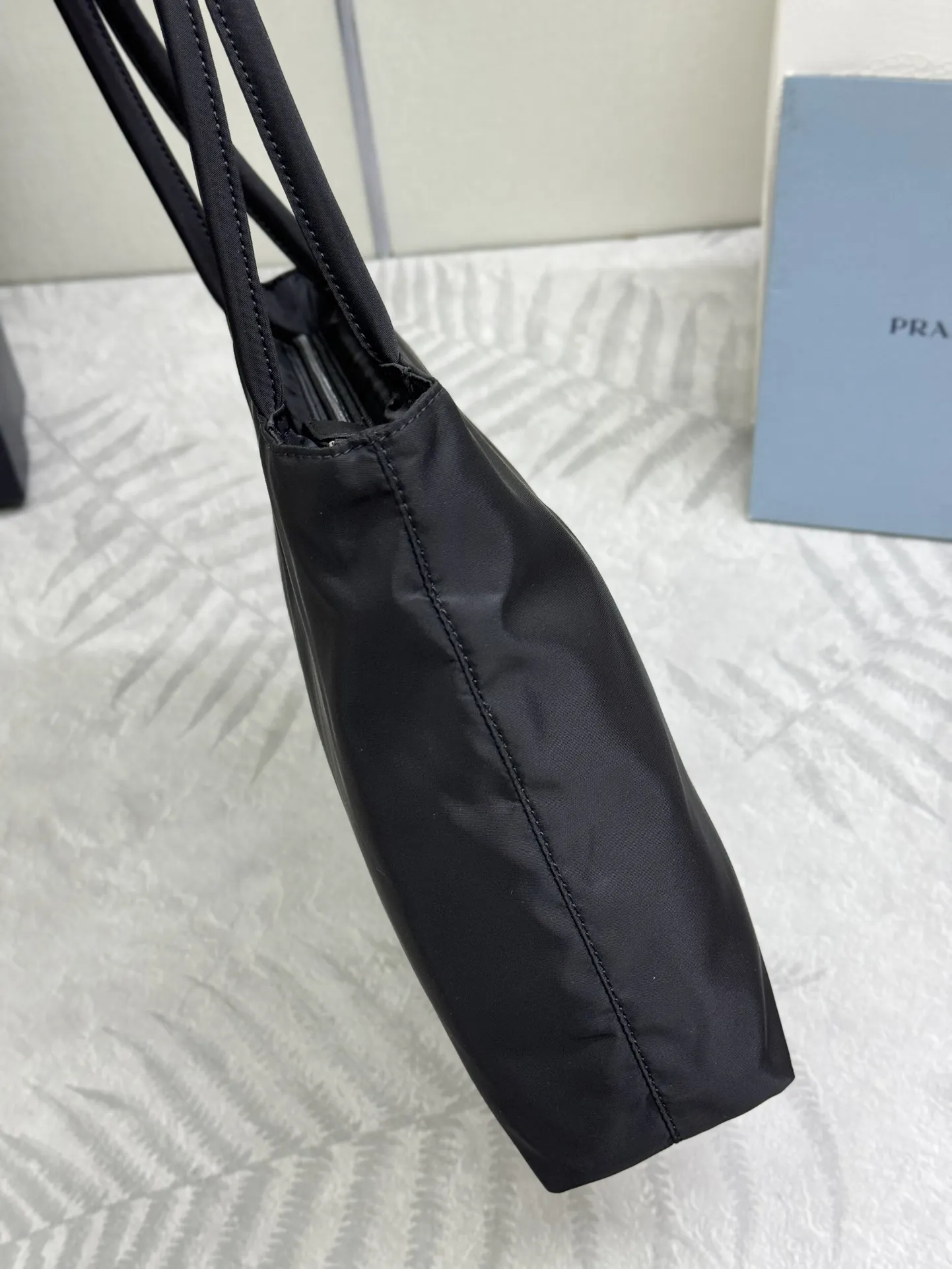 Small Nylon Triangle Logo Tote Bag D50016414 — view 4