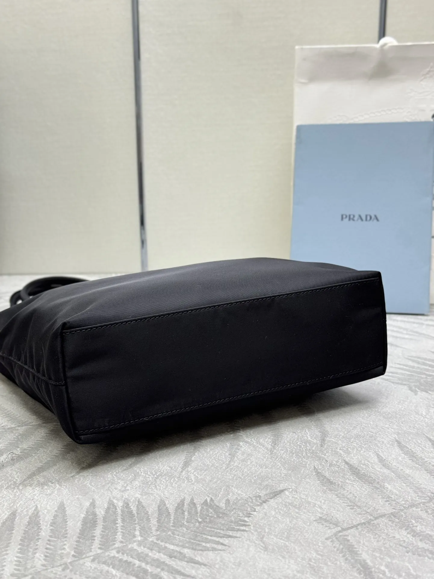 Small Nylon Triangle Logo Tote Bag D50016414 — view 5