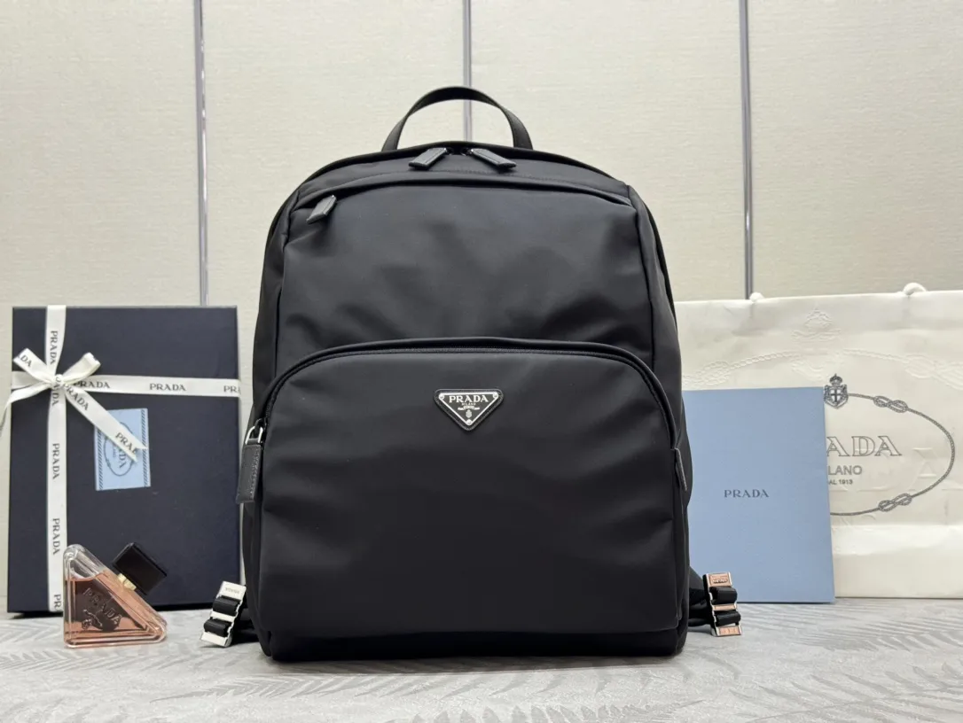 Prada Nylon Triangle Logo Backpack D70016418