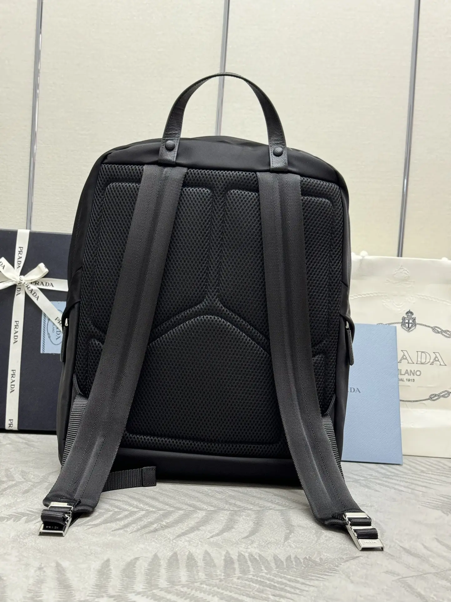 Prada Nylon Triangle Logo Backpack D70016418 — view 5
