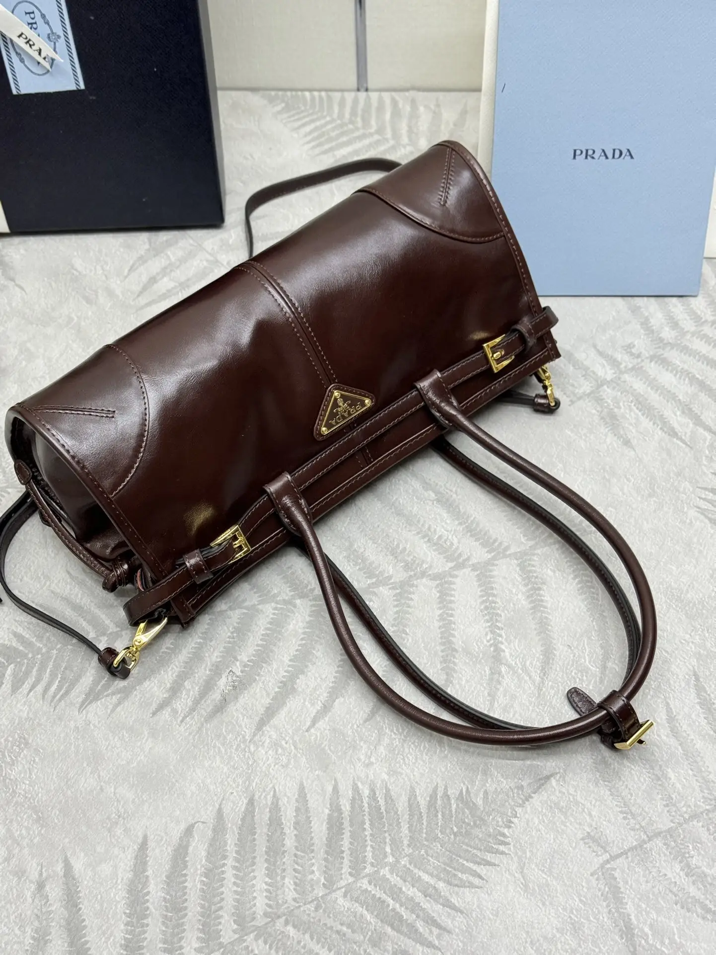 Prada Soft Lux Leather Shoulder Bag D104016424 — view 6
