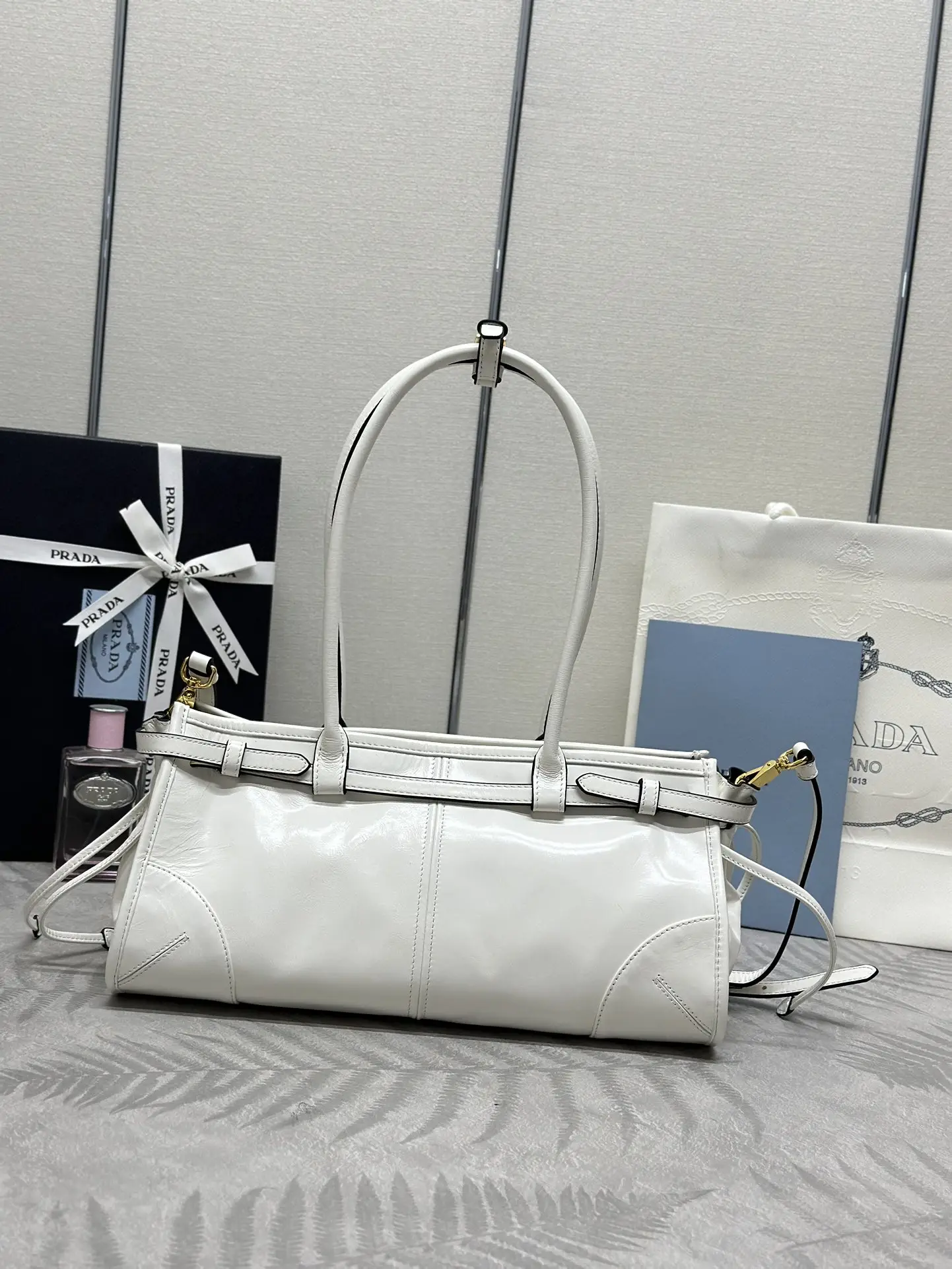 Prada Soft Lux Leather Top-Handle Bag D104016493 — view 2