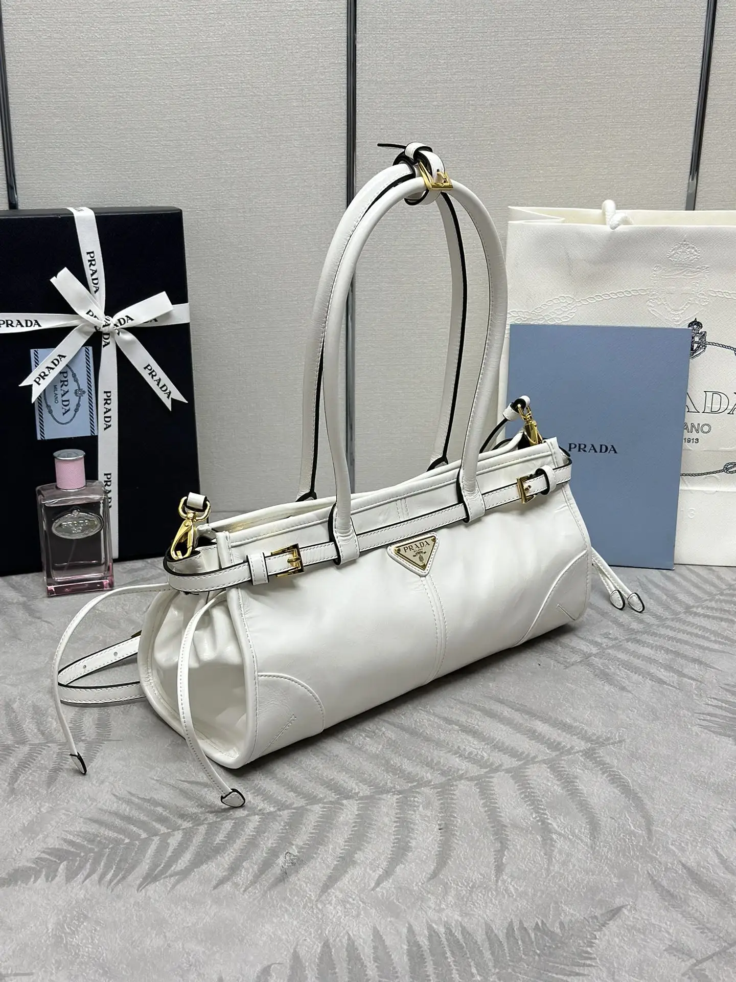 Prada Soft Lux Leather Top-Handle Bag D104016493 — view 3