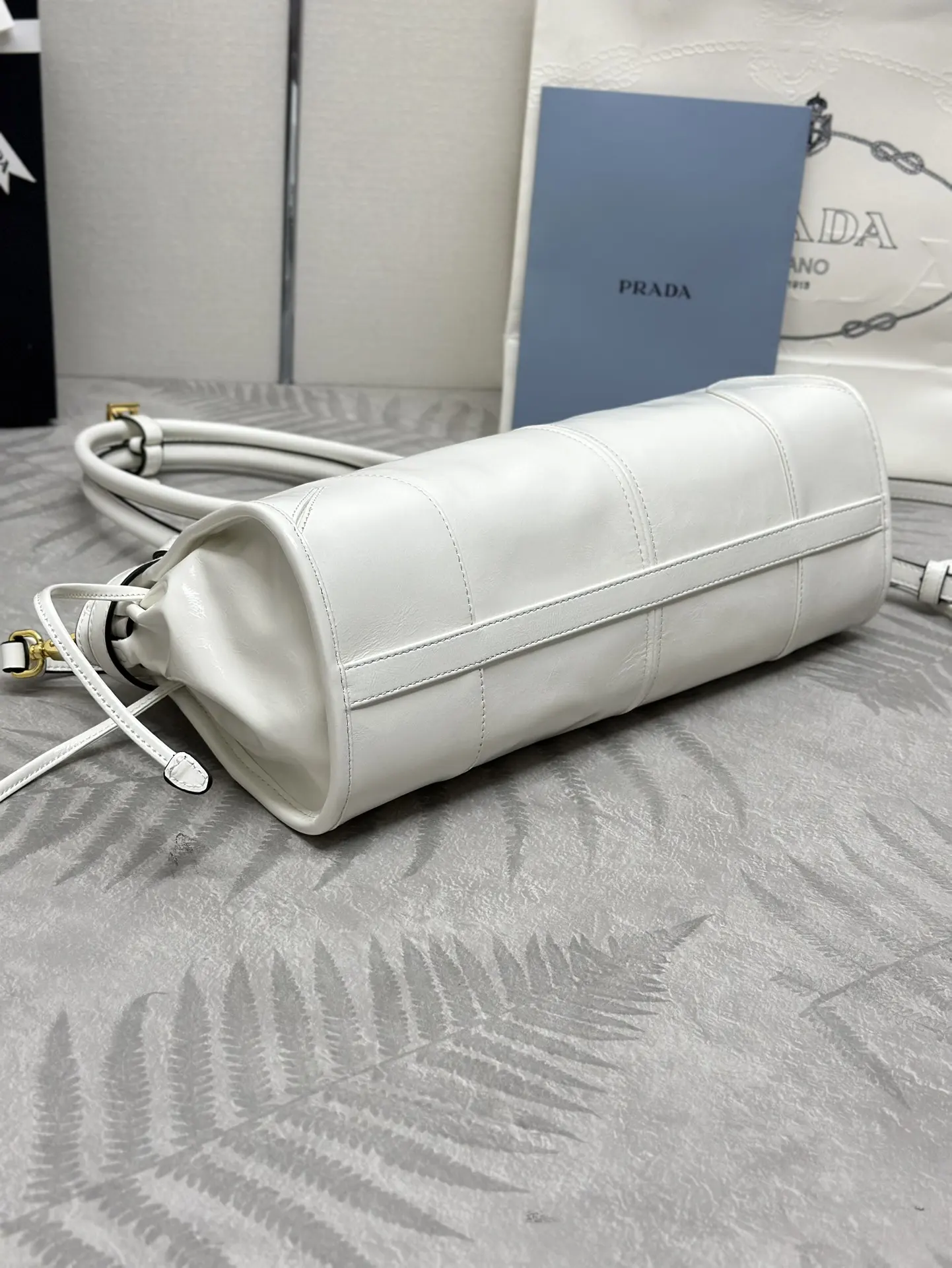 Prada Soft Lux Leather Top-Handle Bag D104016493 — view 6