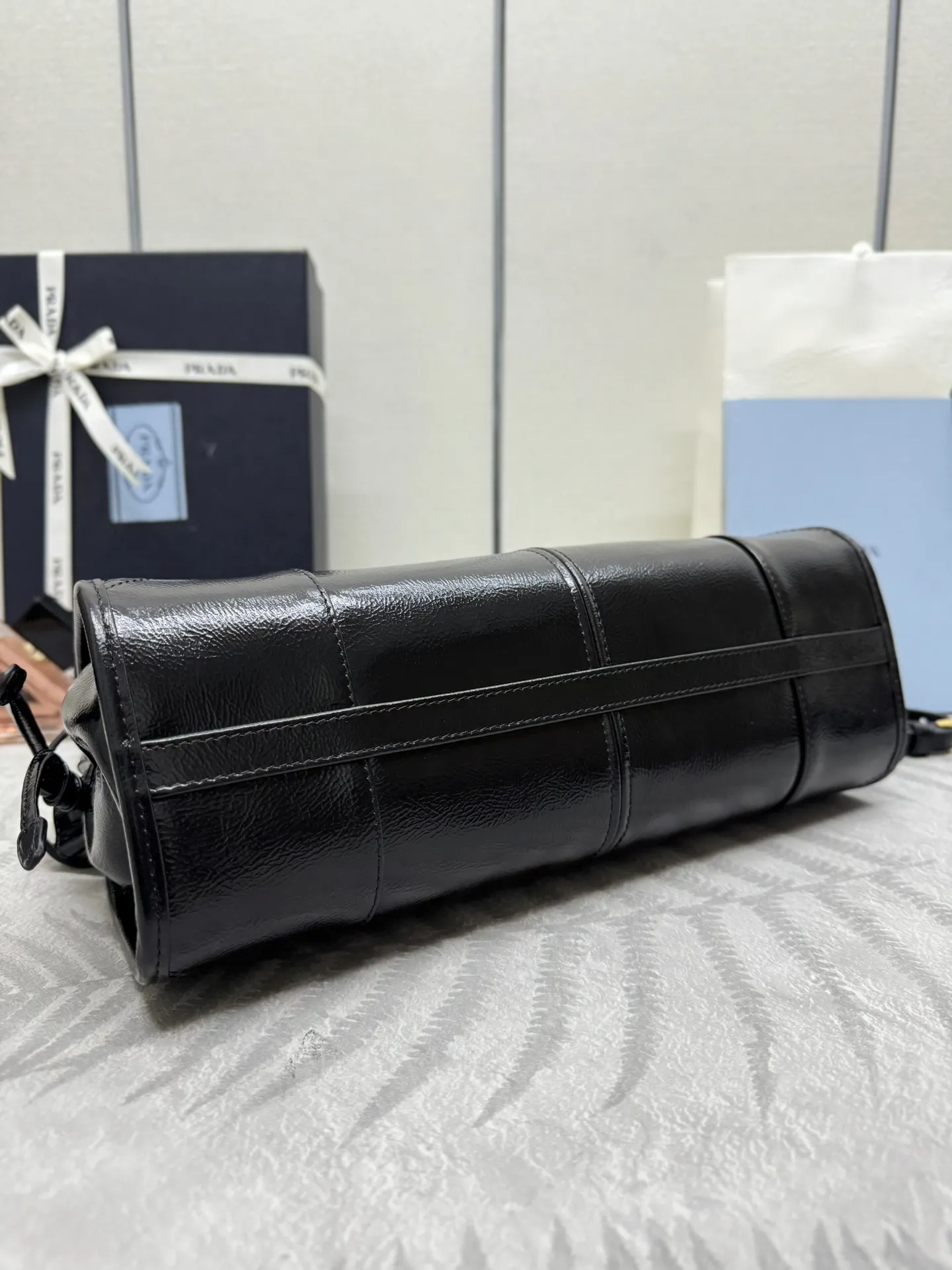 Prada Soft Lux Patent Leather Top-Handle Bag D102016427 — view 4