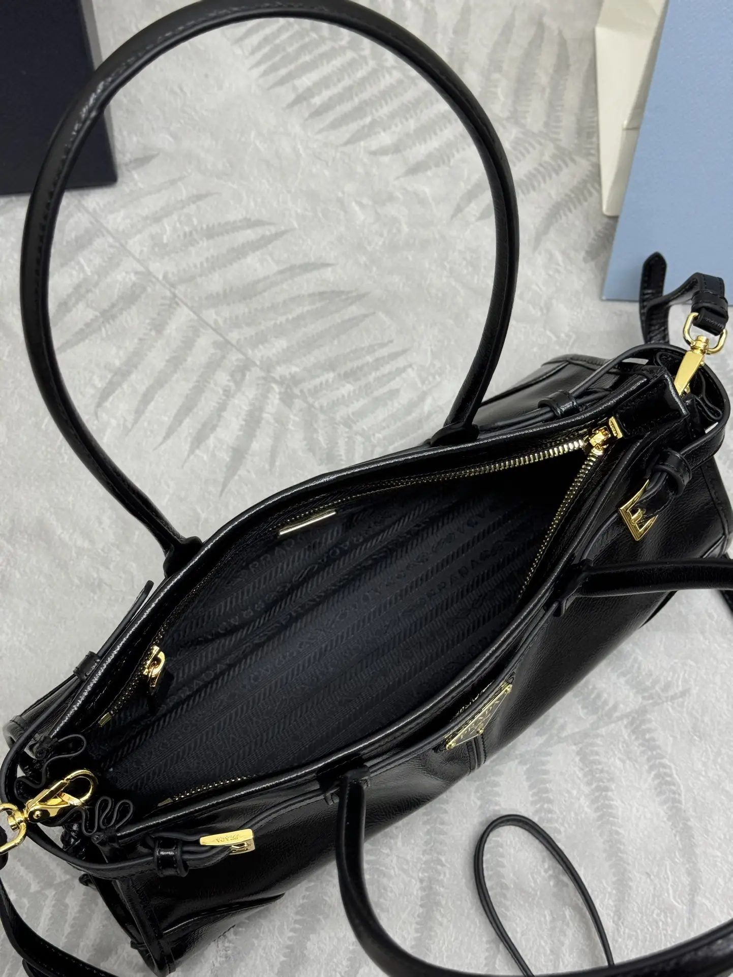 Prada Soft Lux Patent Leather Top-Handle Bag D102016427 — view 8
