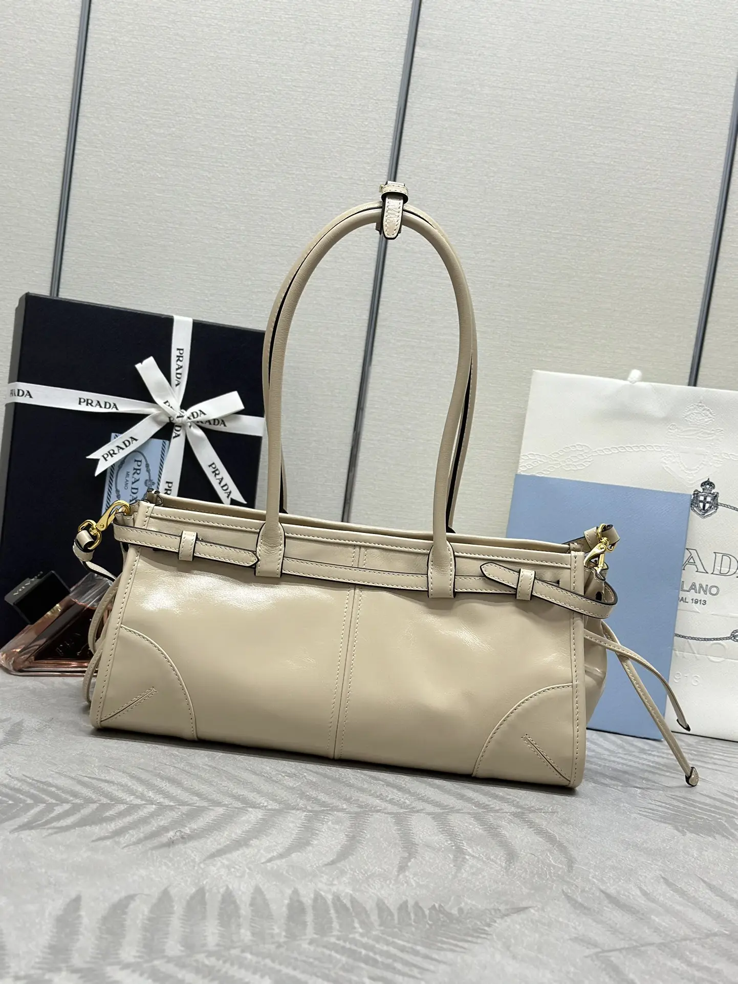 Prada Soft Lux Oiled Leather Top-Handle Bag D104016428 — view 2