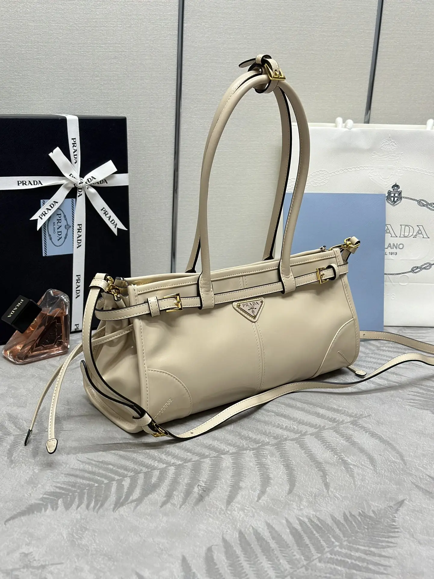 Prada Soft Lux Oiled Leather Top-Handle Bag D104016428 — view 3