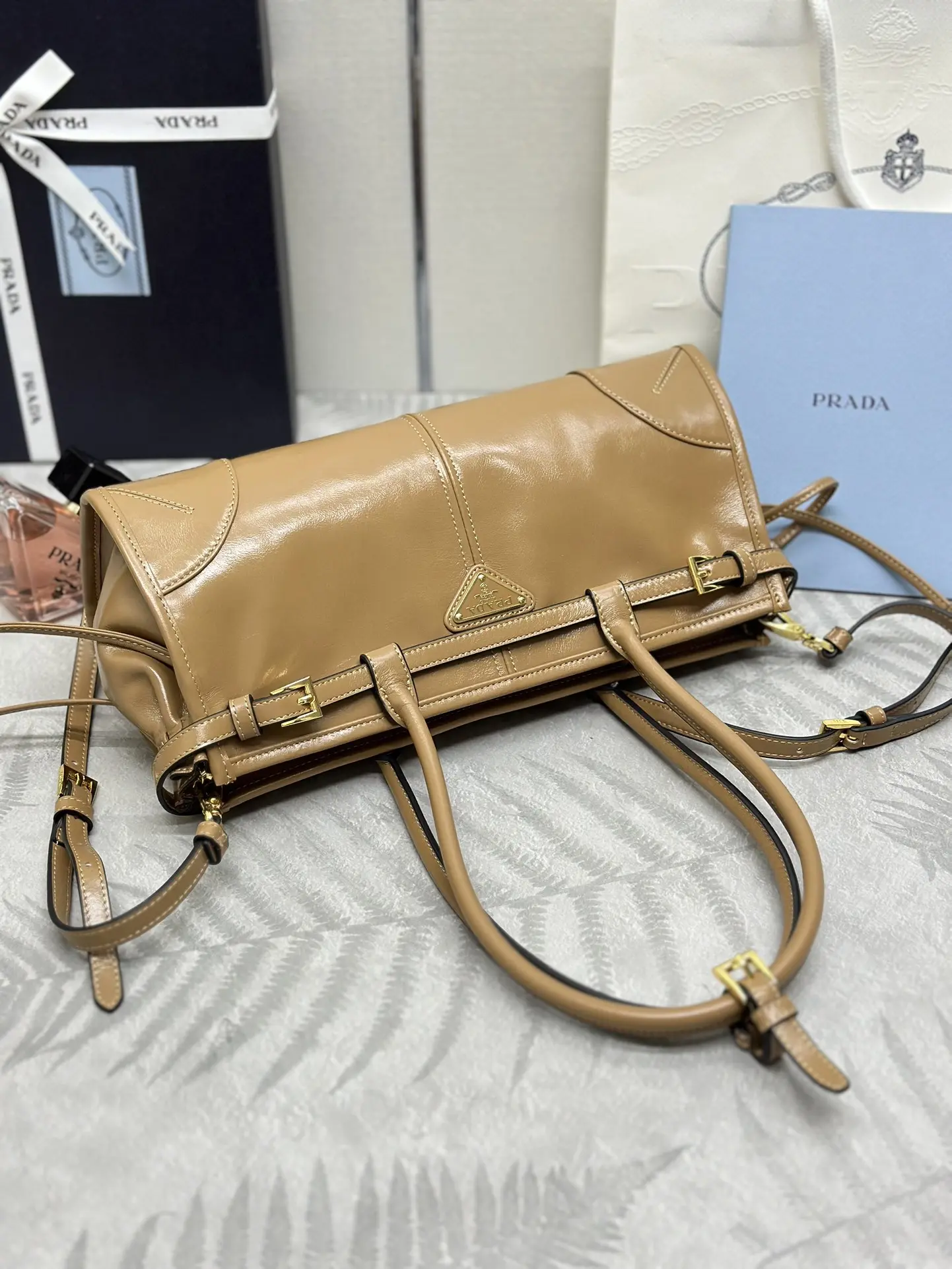 Soft Lux Leather Top-Handle Crossbody Bag D104016430 — view 6