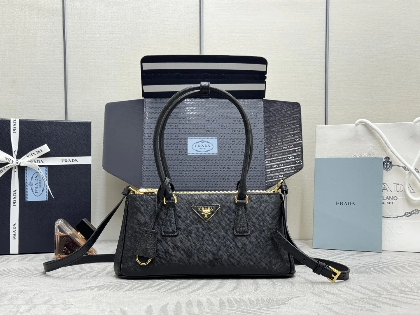 Prada Saffiano Crossbody Top-Handle Bag D108016432