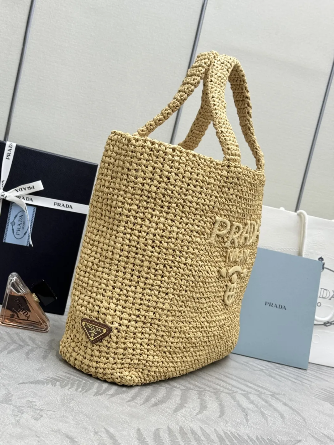 Prada Raffia Large Tote Bag D112016434 — view 4