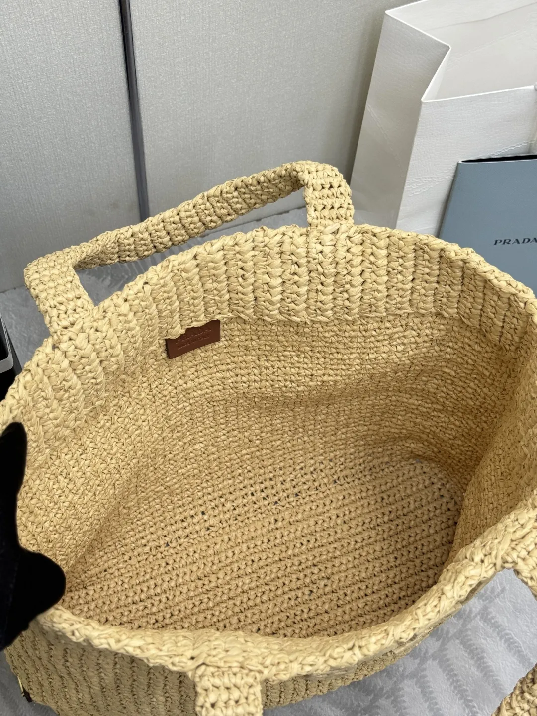 Prada Raffia Large Tote Bag D112016434 — view 8