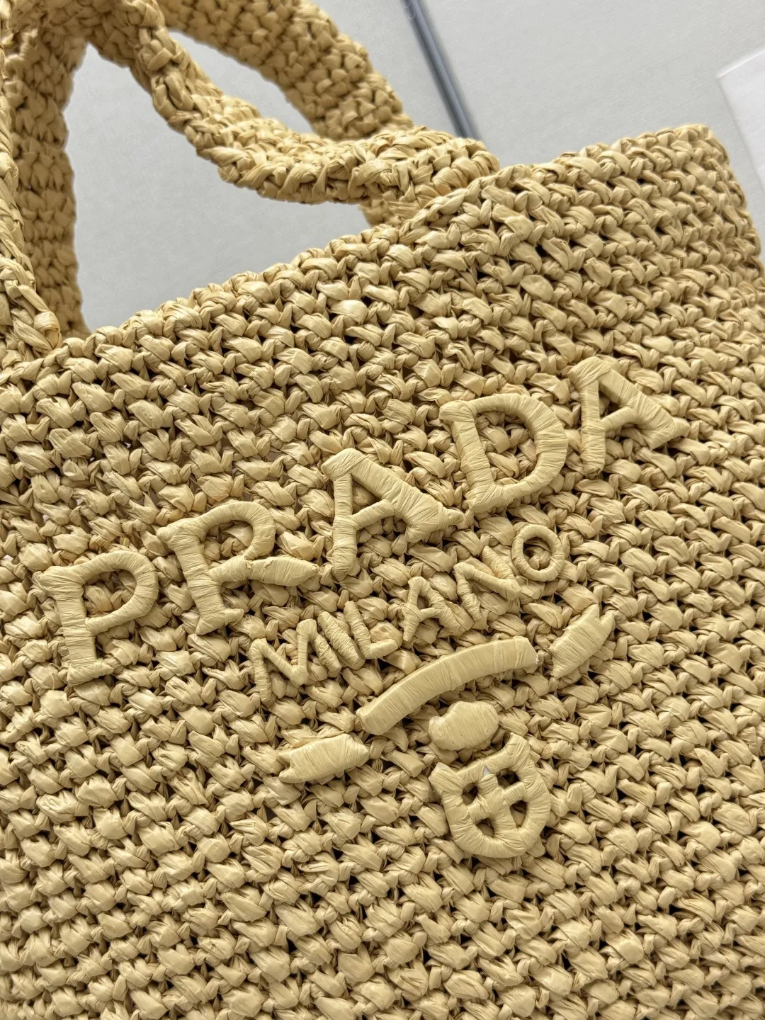 Prada Raffia Effect Small Tote Bag D76016435 — view 5