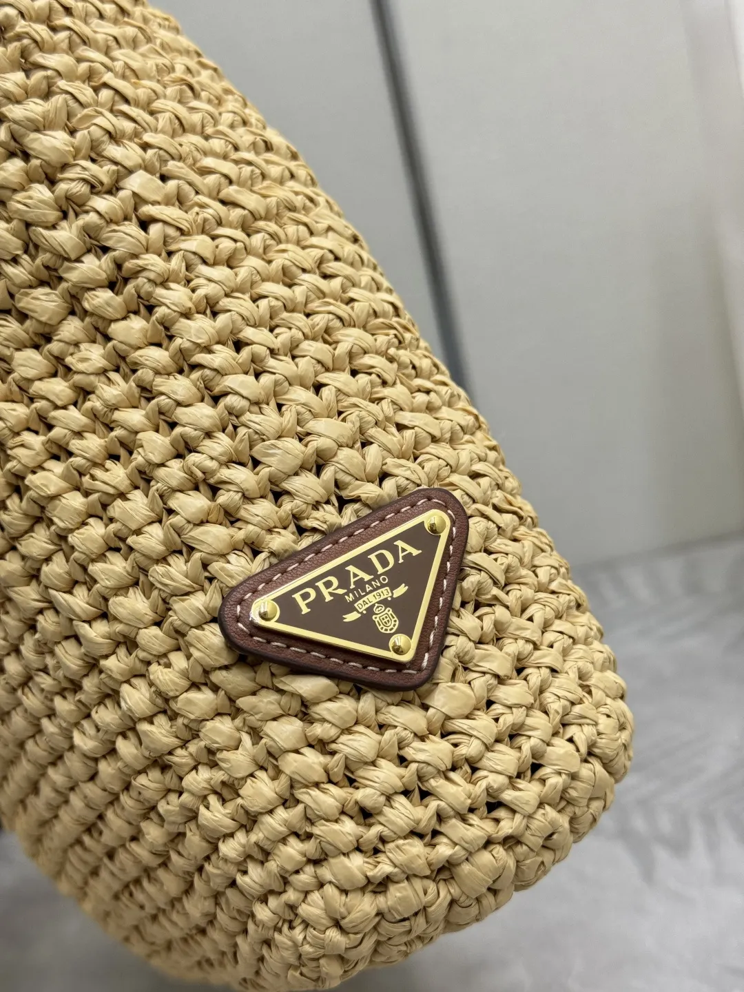 Prada Raffia Effect Small Tote Bag D76016435 — view 6