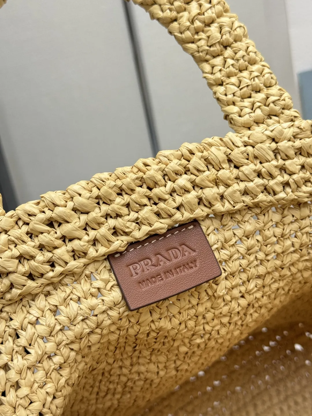 Prada Raffia Effect Small Tote Bag D76016435 — view 9