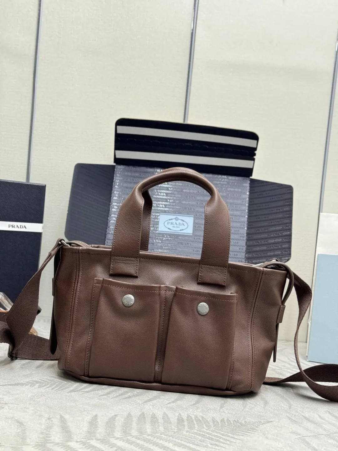 Prada Route Leather Tote Bag D108016436 — view 2