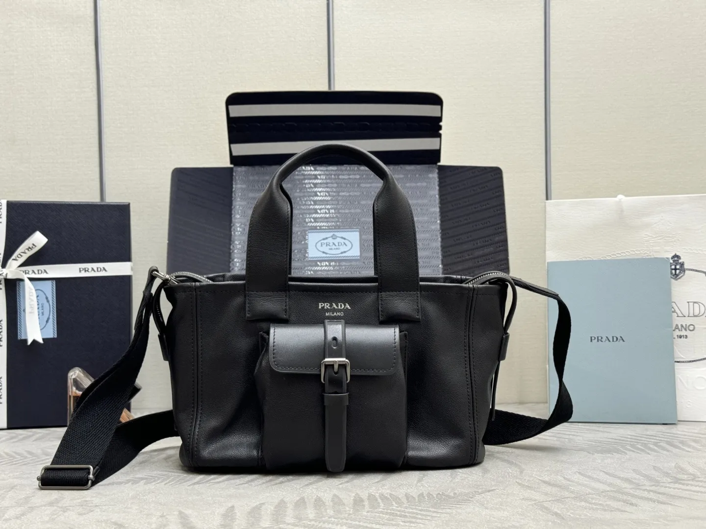 Prada Route Leather Mini Tote Bag D108016518
