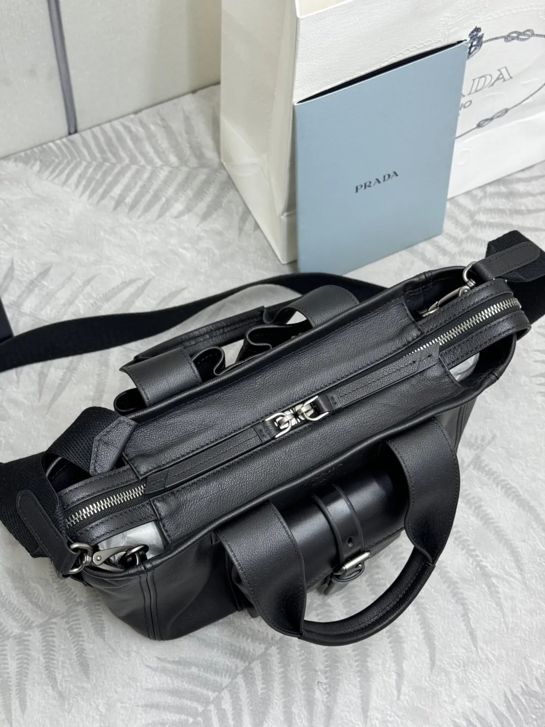 Prada Route Leather Mini Tote Bag D108016518 — view 5