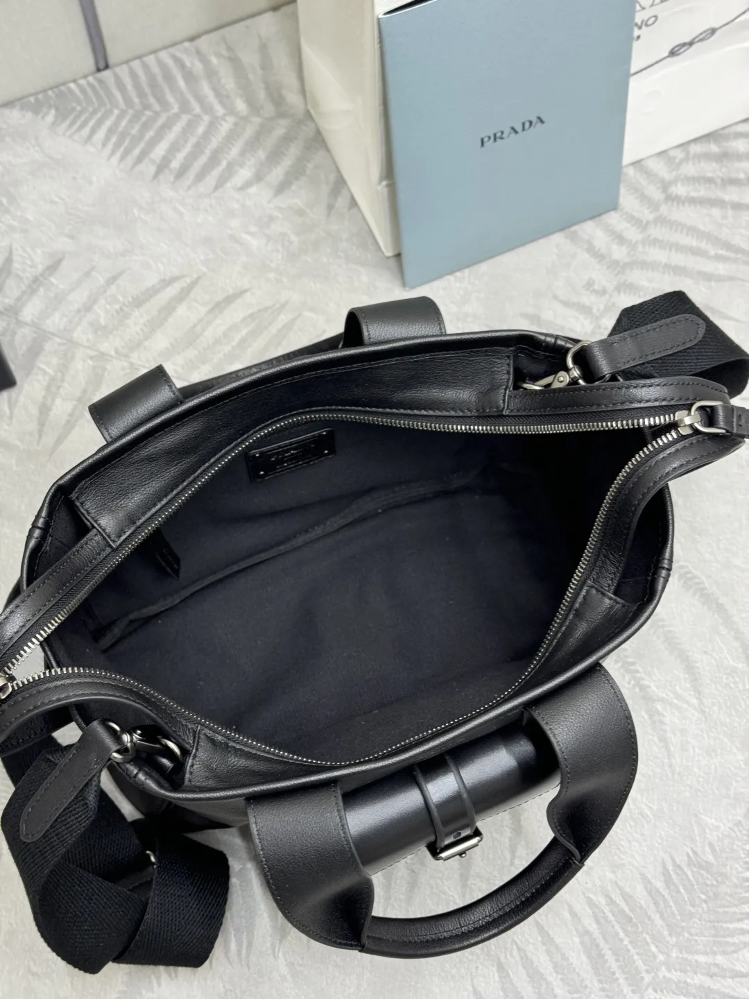 Prada Route Leather Mini Tote Bag D108016518 — view 8