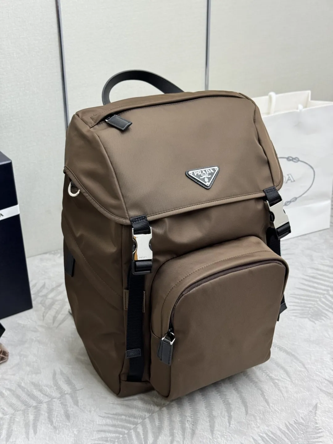 Prada Re-Nylon Backpack with Enamel Logo D90016437 — view 3