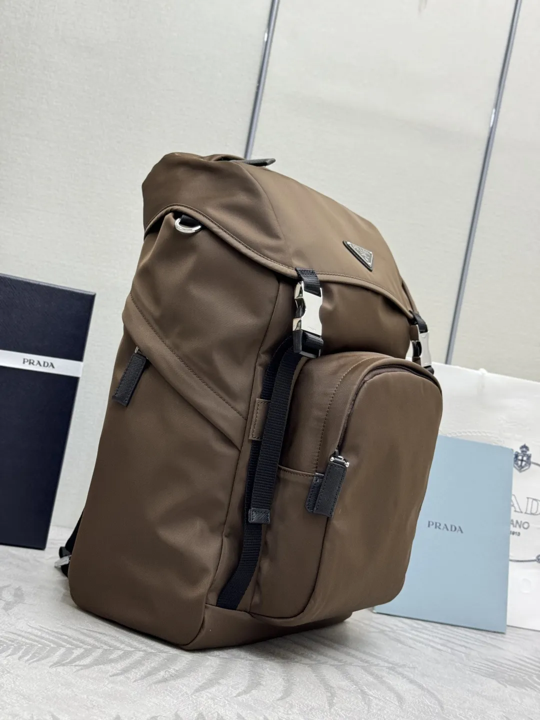 Prada Re-Nylon Backpack with Enamel Logo D90016437 — view 4