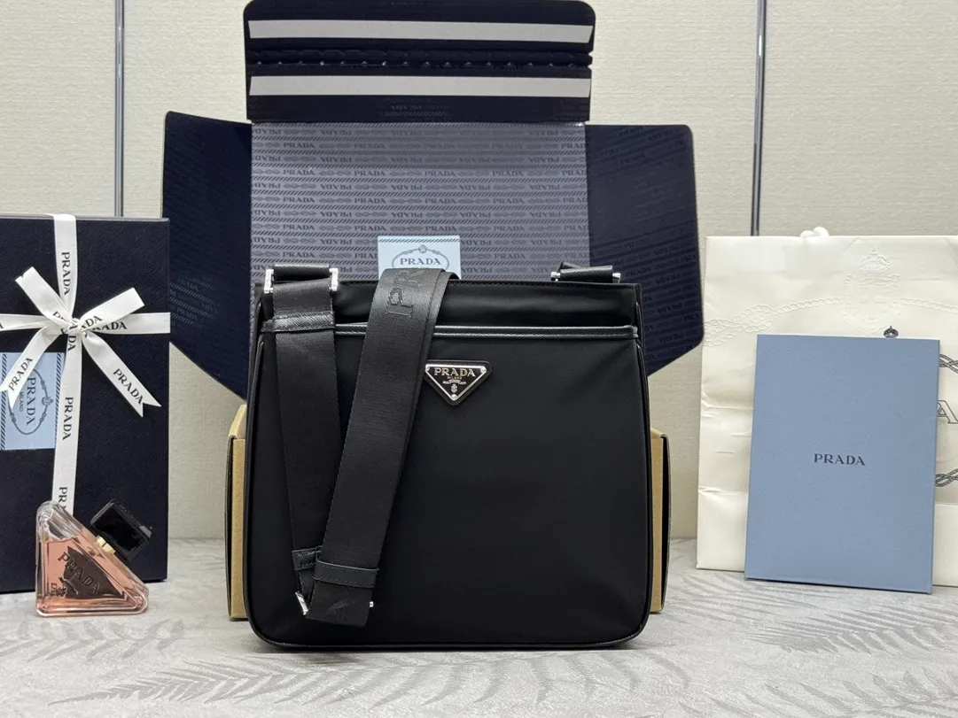 Re-Nylon and Saffiano Leather Crossbody Bag D63016510