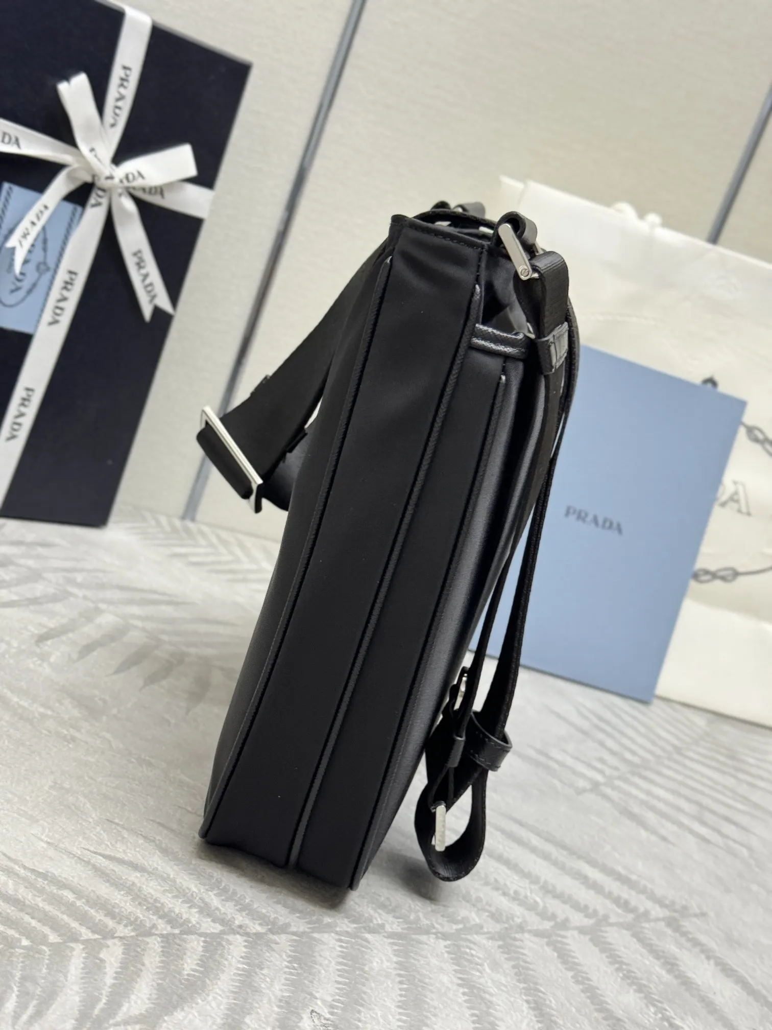 Re-Nylon and Saffiano Leather Crossbody Bag D63016510 — view 3