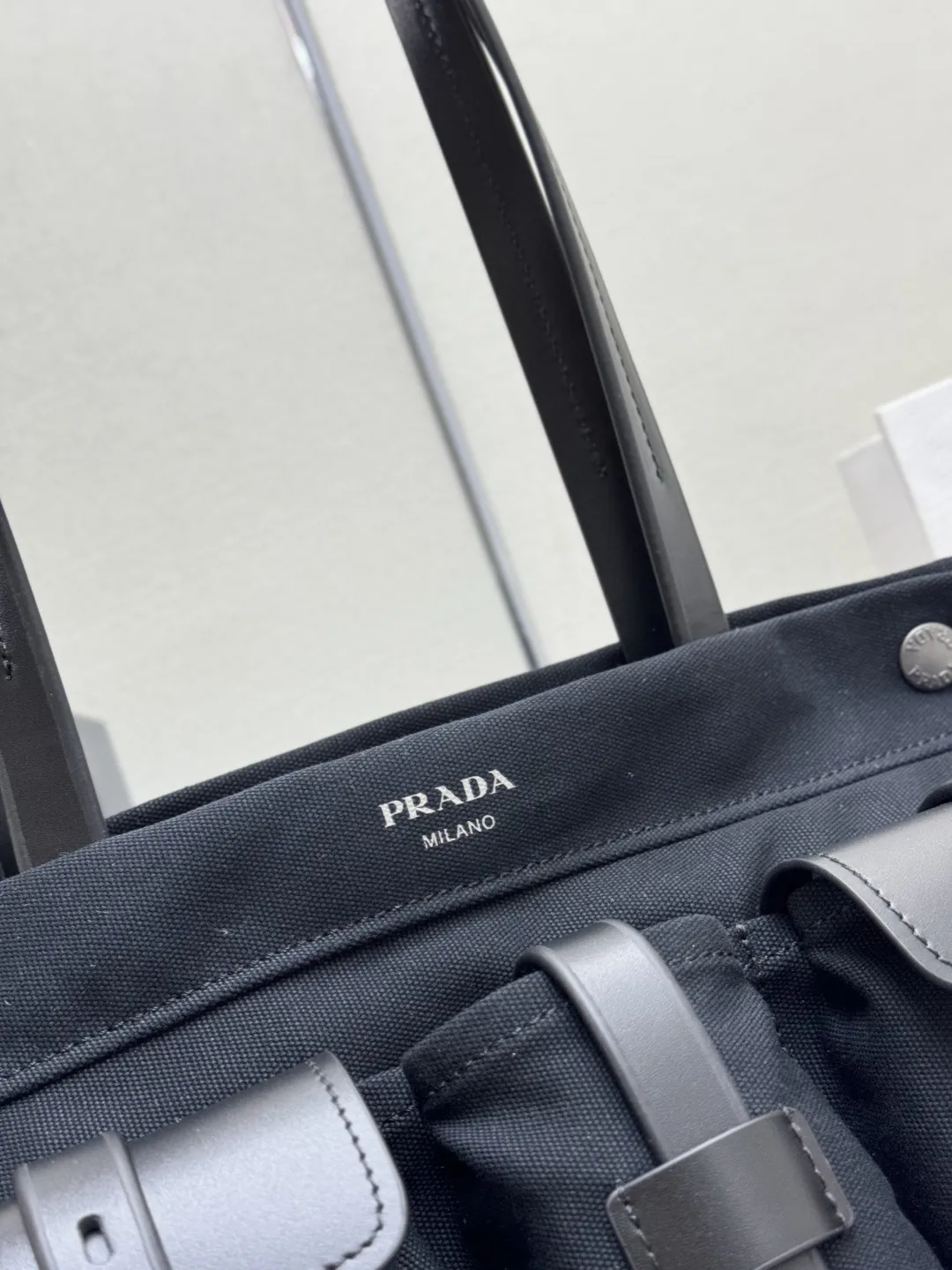 Prada Route Large Canvas & Leather Tote Bag D98016441 — view 7