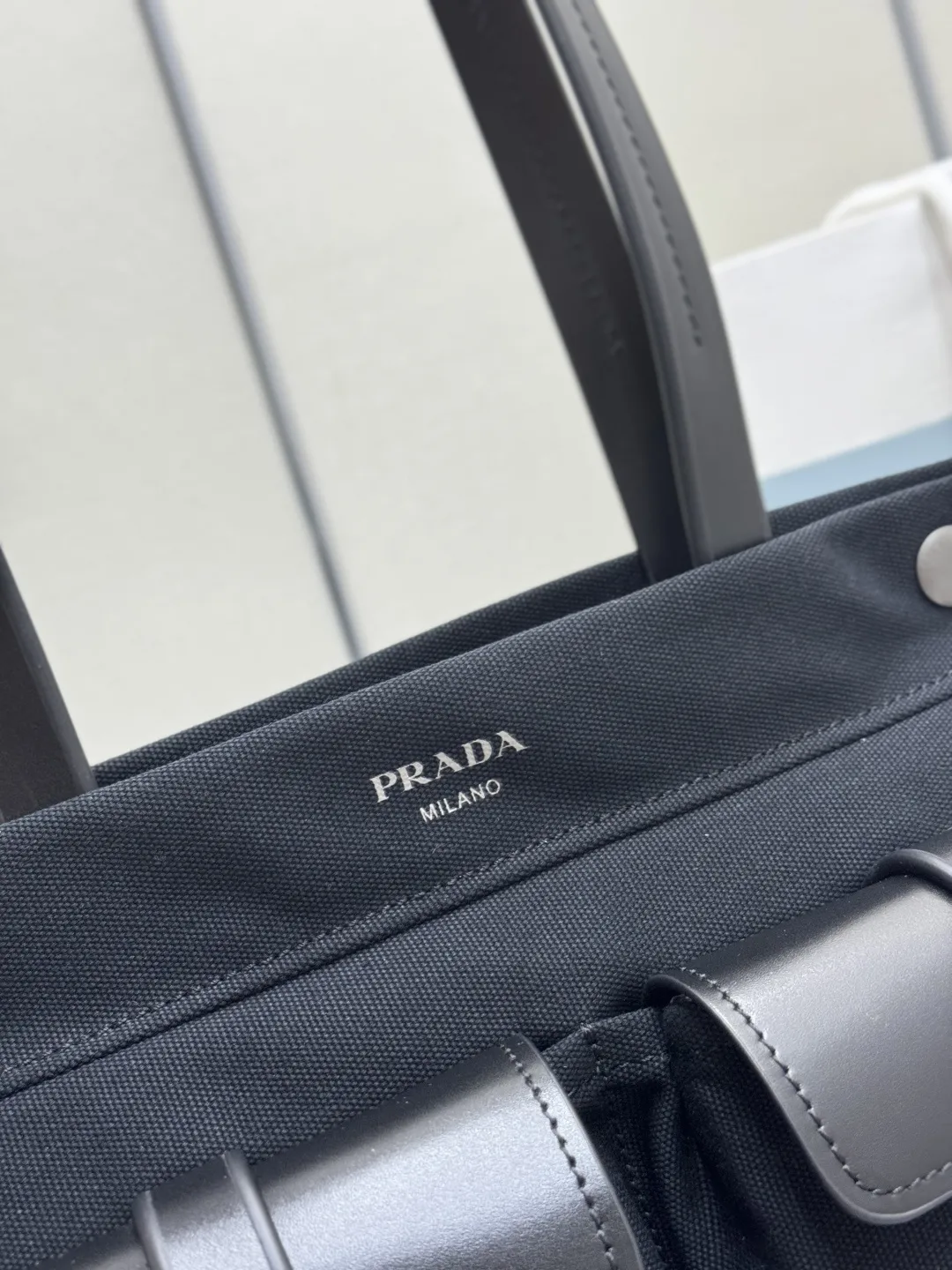Prada Route Medium Canvas Tote Bag D96016442 — view 7