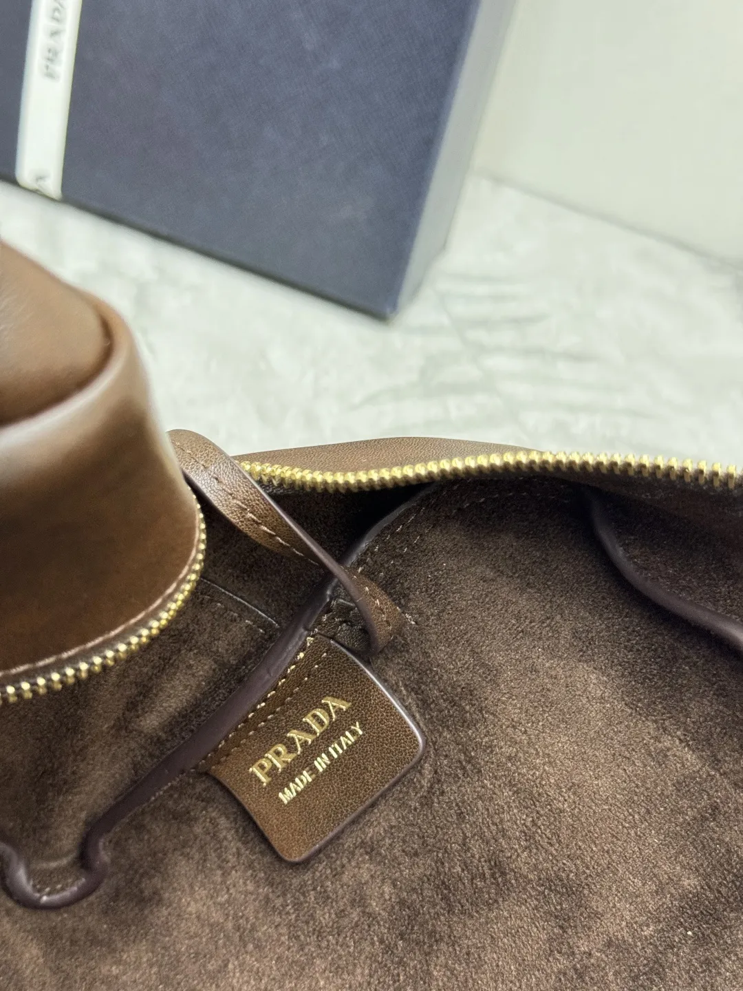 Prada Vintage-Effect Leather Bowling Bag D100016508 — view 9