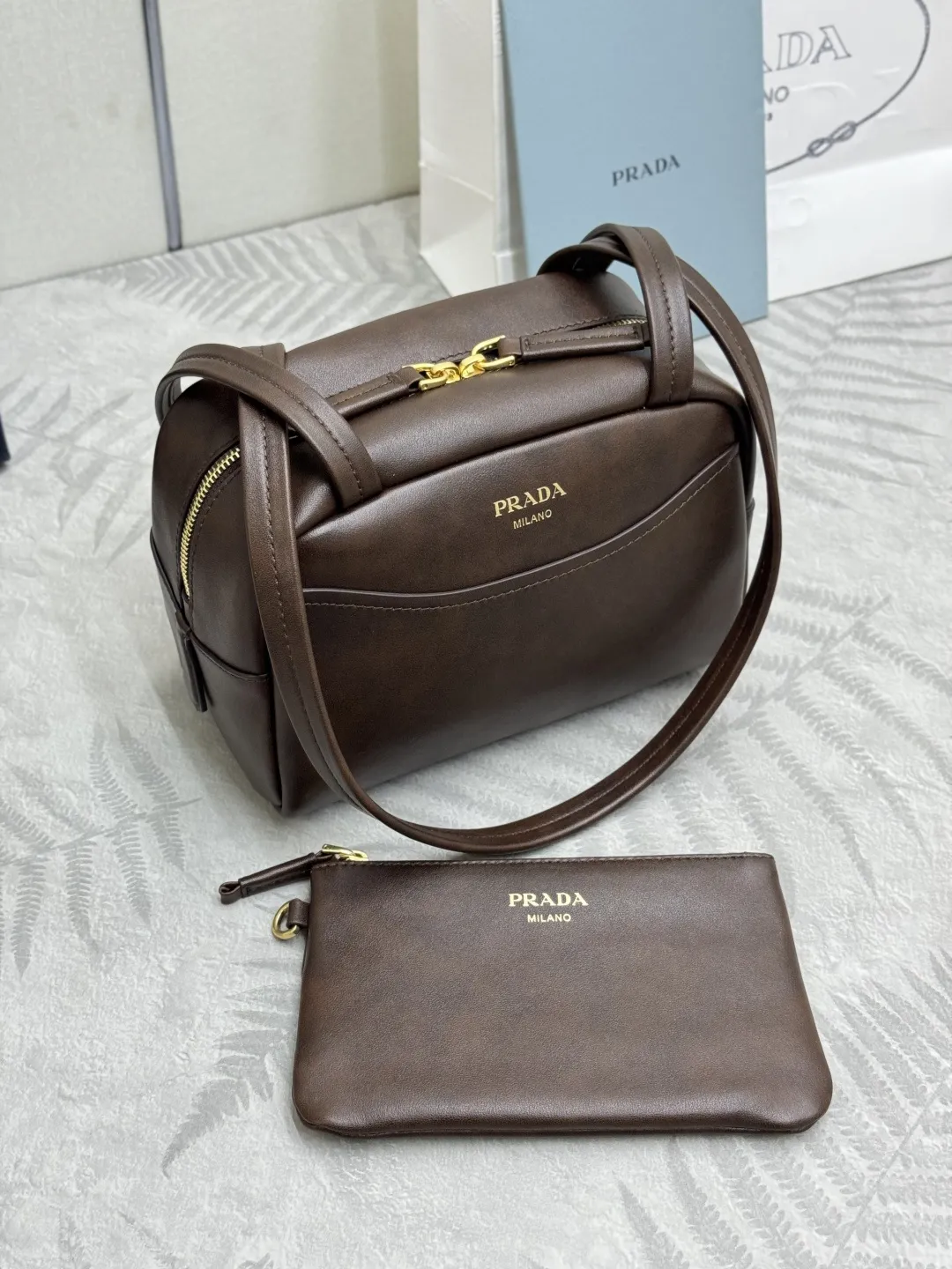 Prada Distressed Leather Mini Shoulder Bag D96016444 — view 3