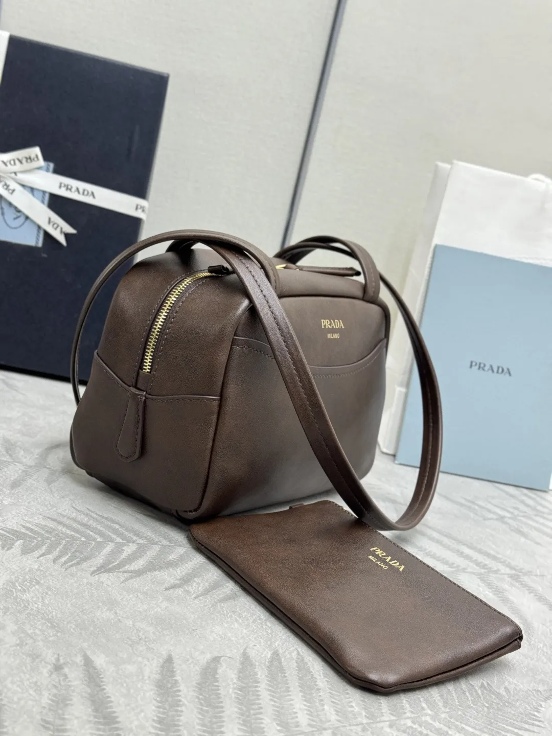 Prada Distressed Leather Mini Shoulder Bag D96016444 — view 4