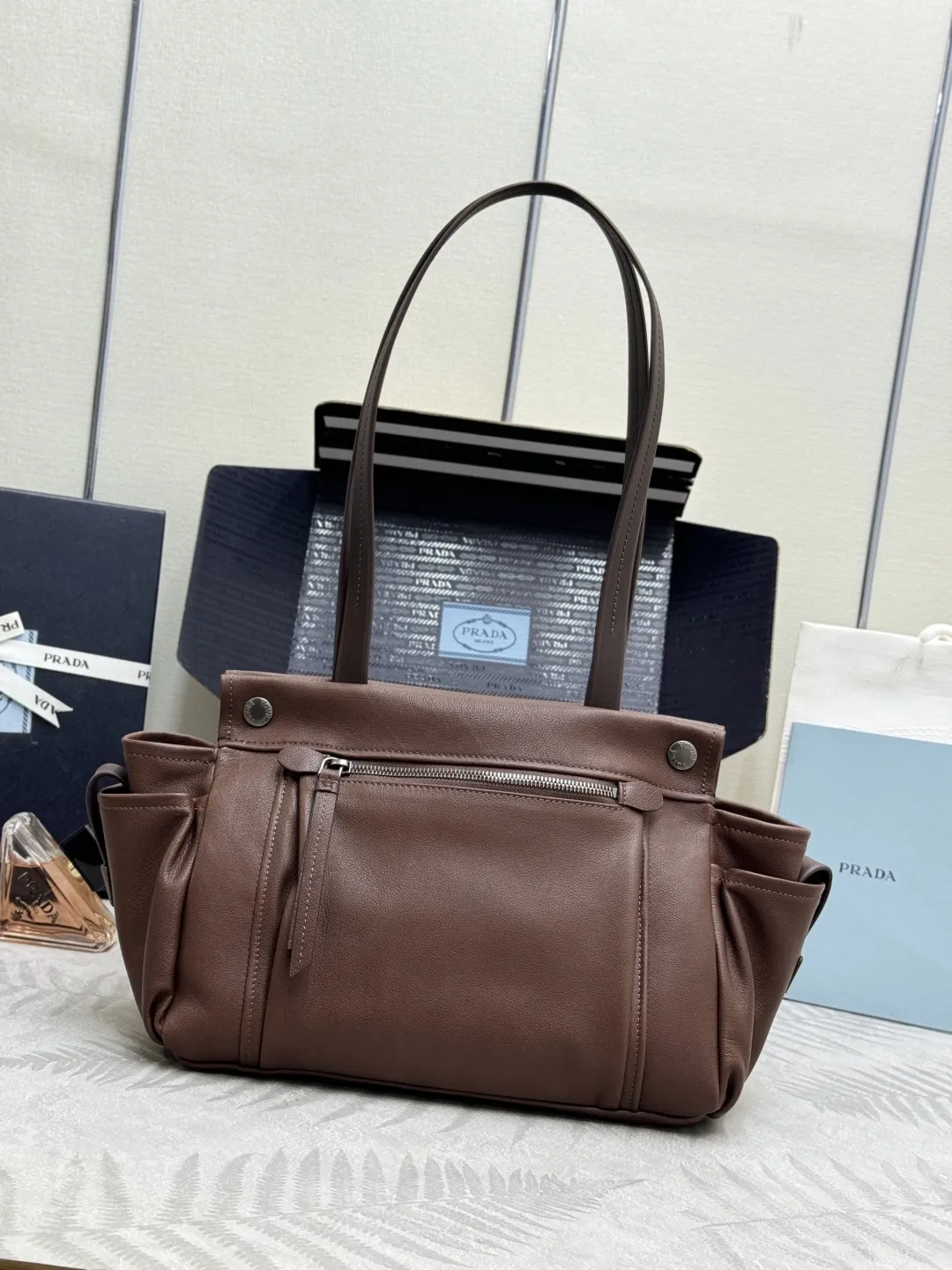 Prada 1BG645 Leather Tote Bag D113016456 — view 2