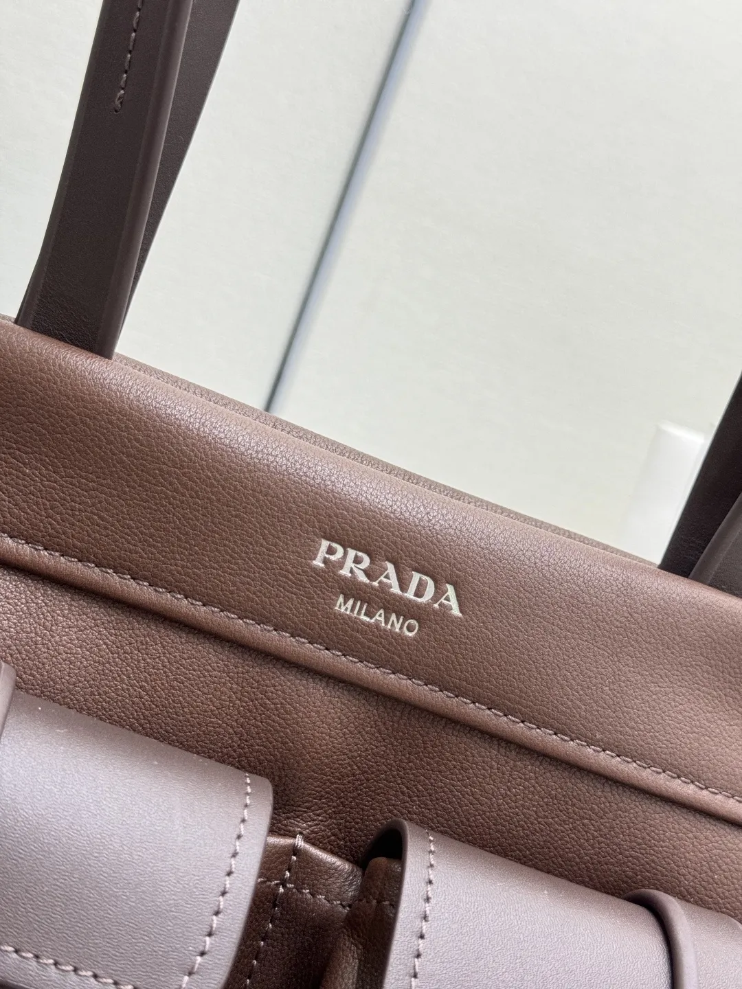 Prada 1BG645 Leather Tote Bag D113016456 — view 6