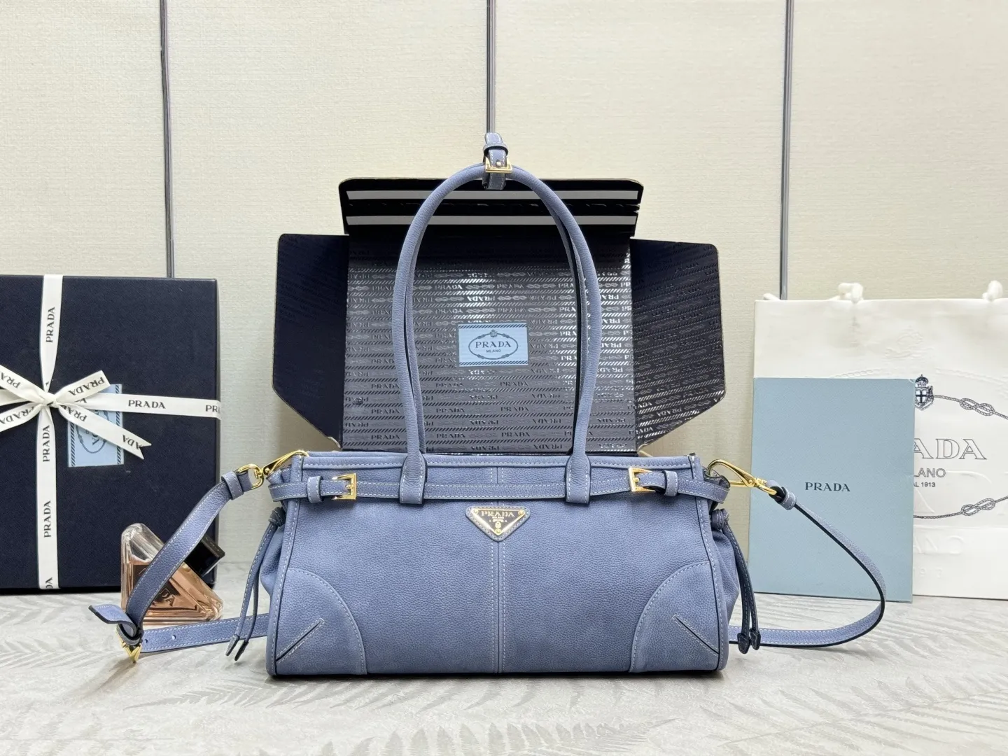Soft Lux Velvet Leather Top-Handle Bag D106016457