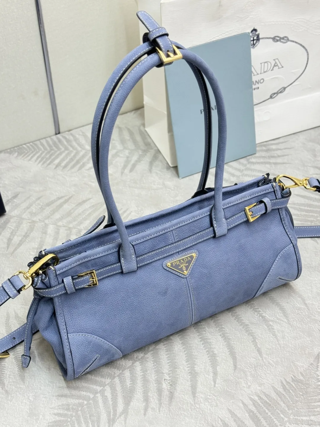 Soft Lux Velvet Leather Top-Handle Bag D106016457 — view 3