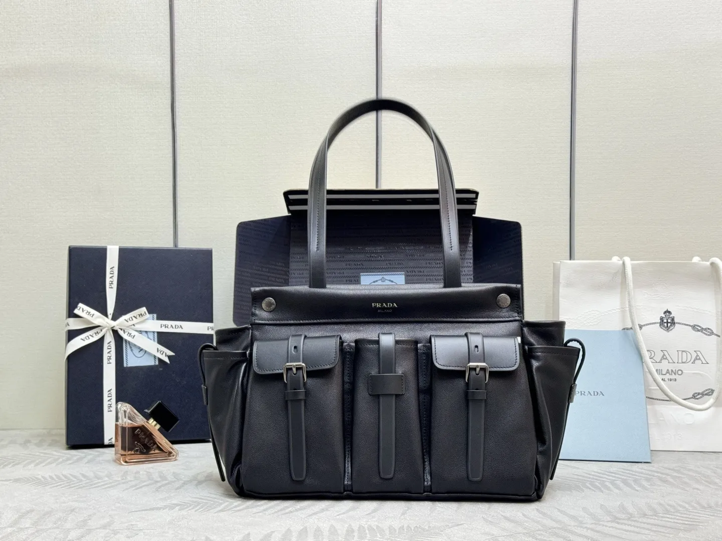 Prada Large 1BG644 Leather Tote Bag D130016460