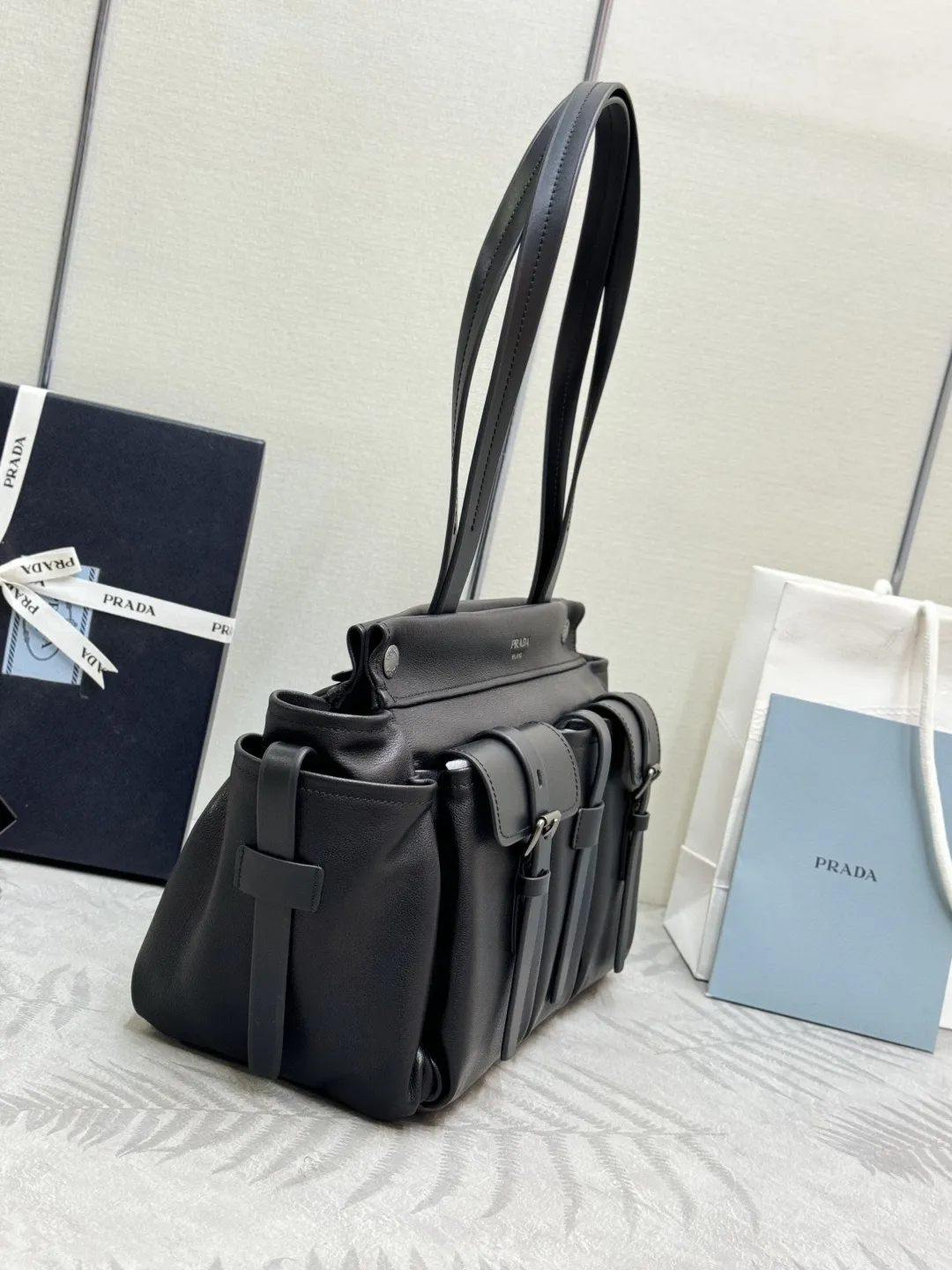 Prada Large 1BG644 Leather Tote Bag D130016460 — view 4
